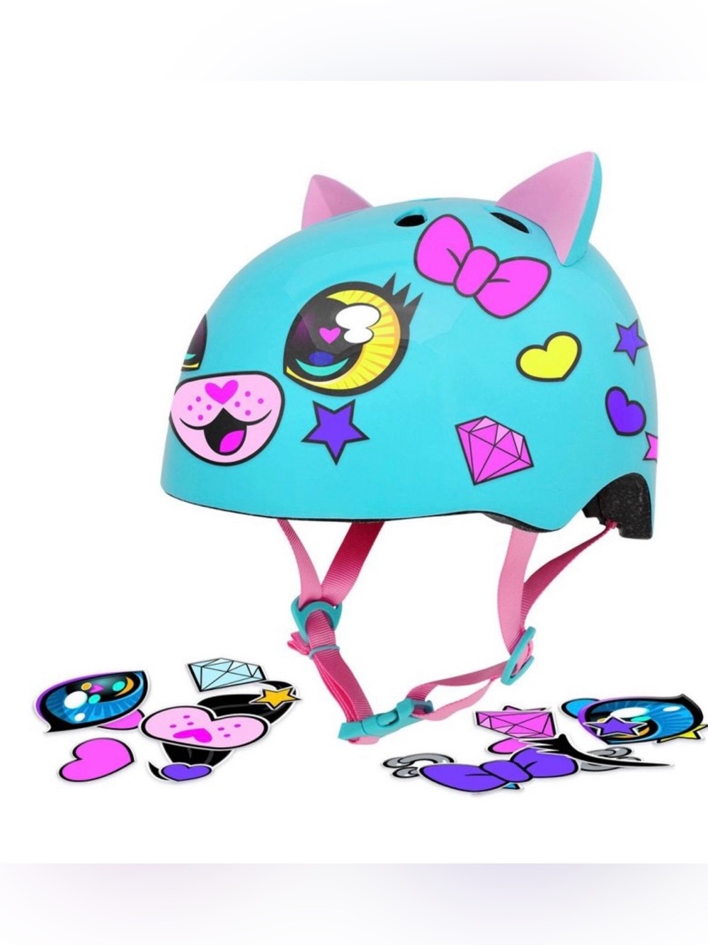 Raskullz Cling Cat Child Helmet - Light Blue With DIY Vinyl Decals to Customize